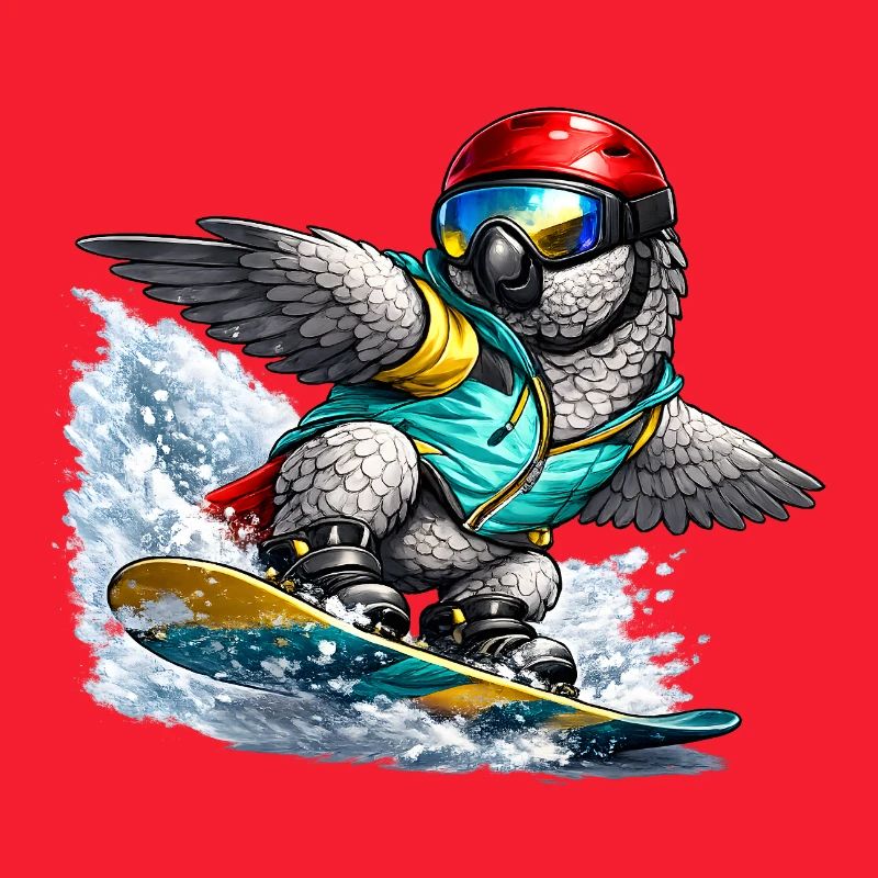 Graupapagei Snowboard