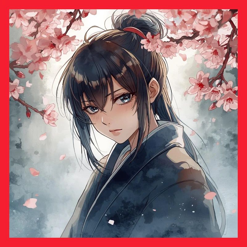 Hanfu unter Kirschblüten