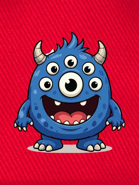 Blaues Monster mit vielen Augen