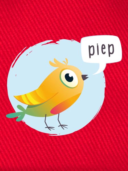 Bunter Vogel mit Piepsprechblase