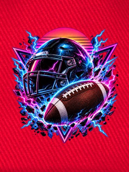 Neon Football Helm Synthwave