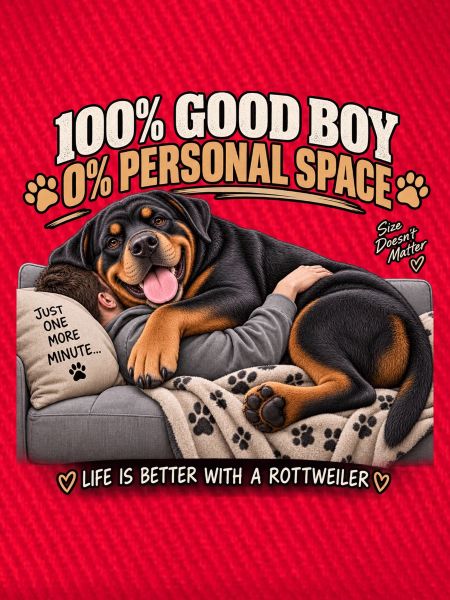Rottweiler Cozy auf Sofa