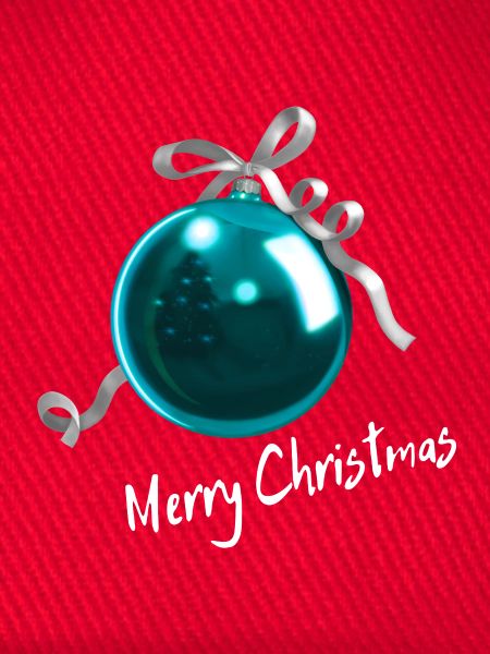 Christbaumkugel Blau - Merry Christmas