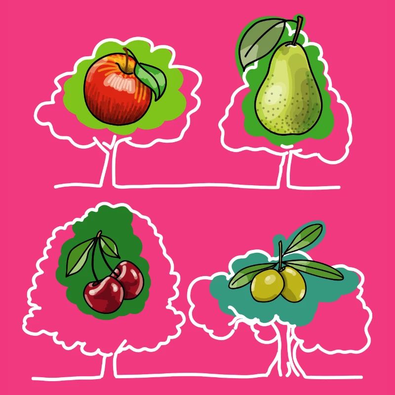 Apfel, Birne, Kirsche