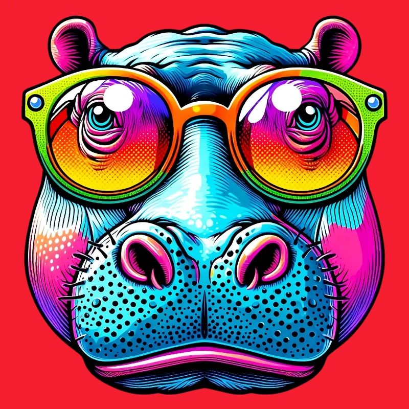 Nilpferd mit Sonnenbrille