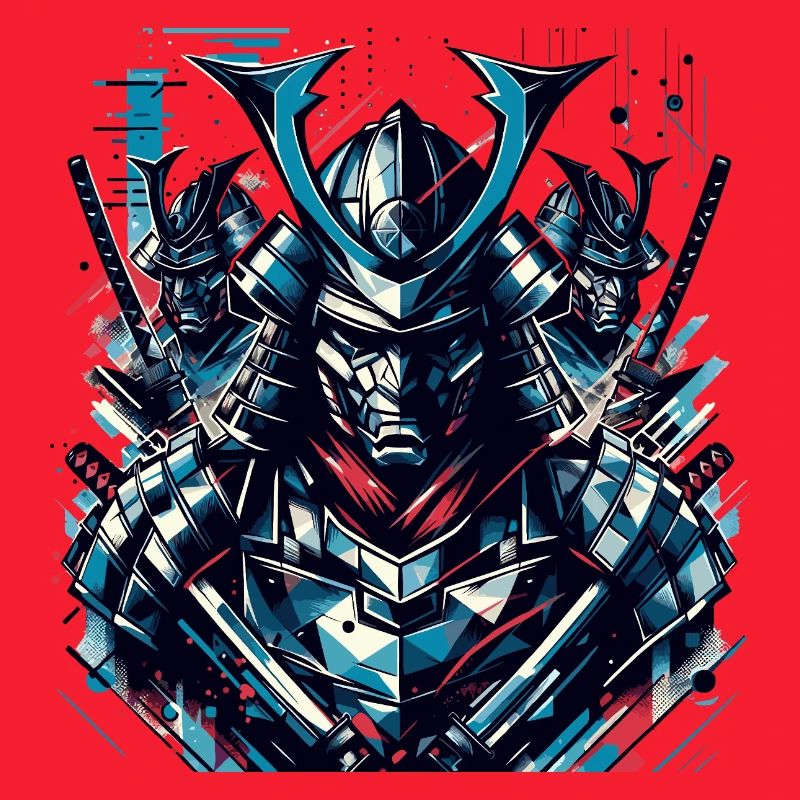 Futuristischer Samurai-Krieger Illustration