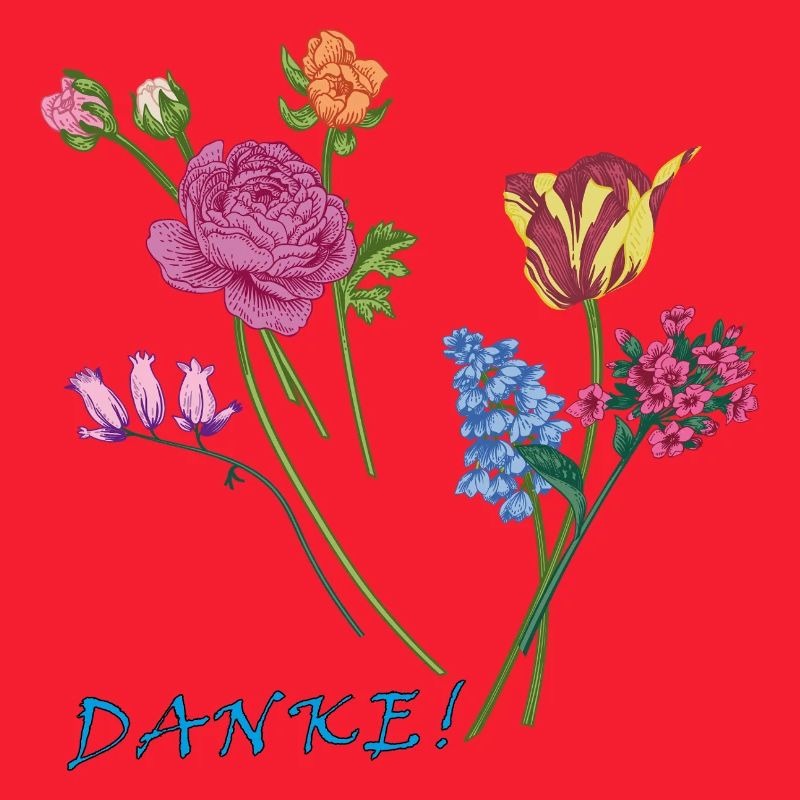 Danke mit einem Blumenstrauß 