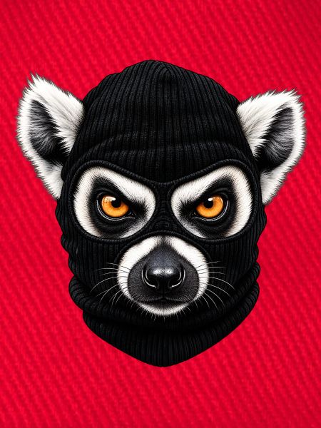 Katta mit Sturmhaube – Frecher Lemur