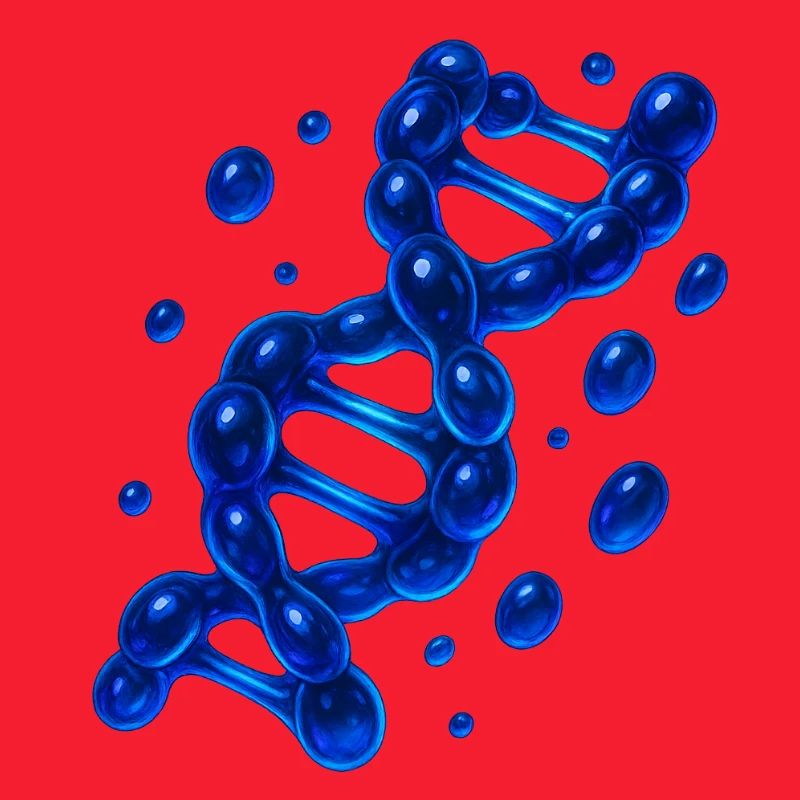 3D DNA Helix Molecule Blue