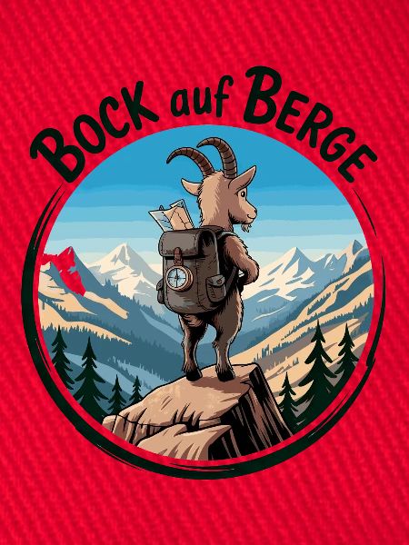 Bergsteiger Ziege auf dem Gipfel