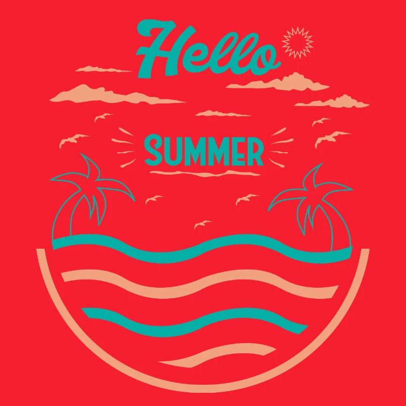 Summer Palm Tree Beach Design