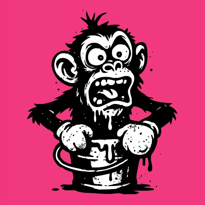 Affe im Eimer | Schockierter Affe mit Tropf-Design