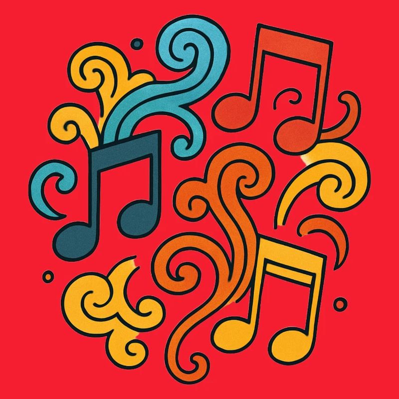Bunte Musiknoten