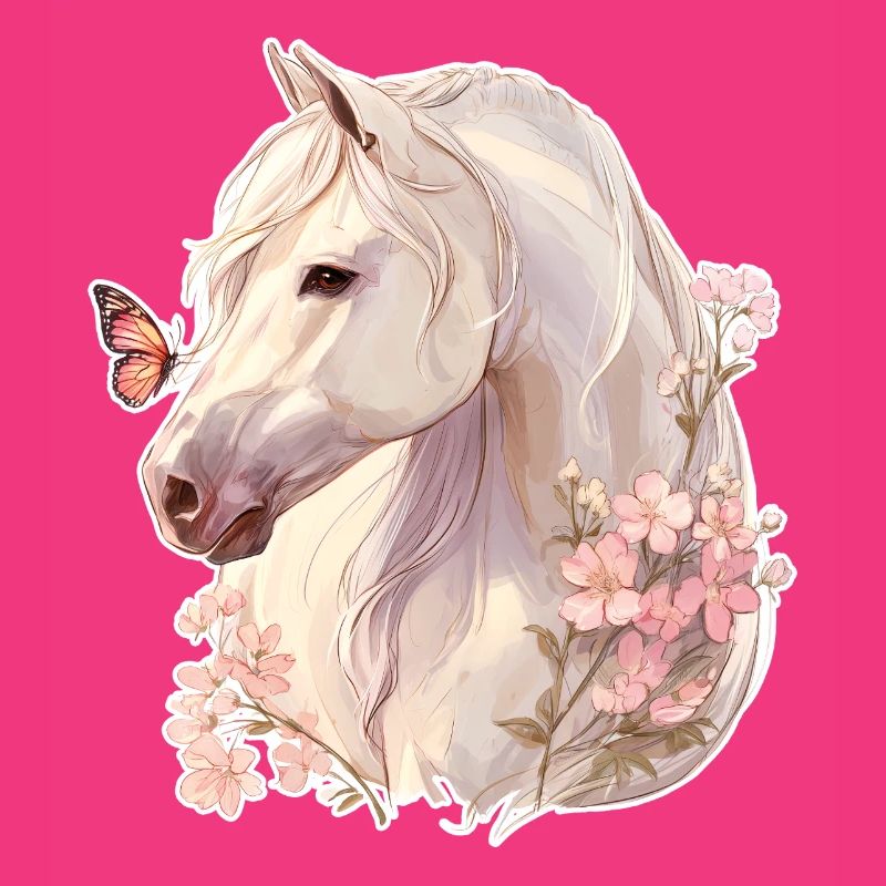 Cheval avec papillon