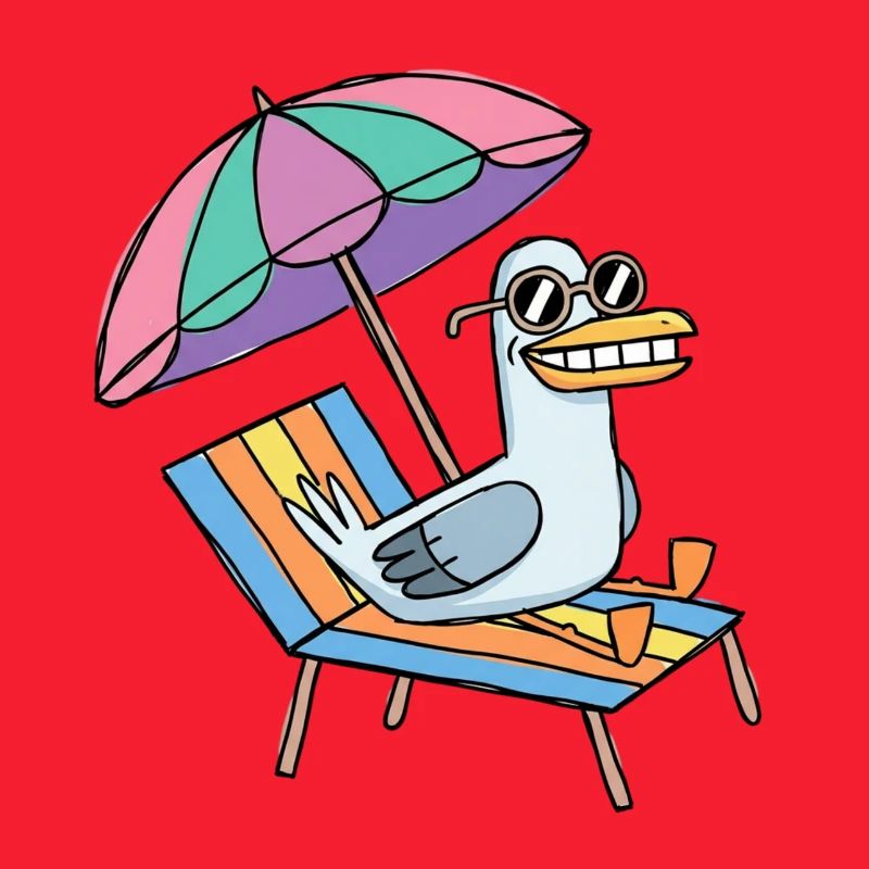 Möwe macht Urlaub