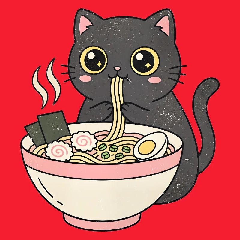 Chat ramen mignon, chat câlin