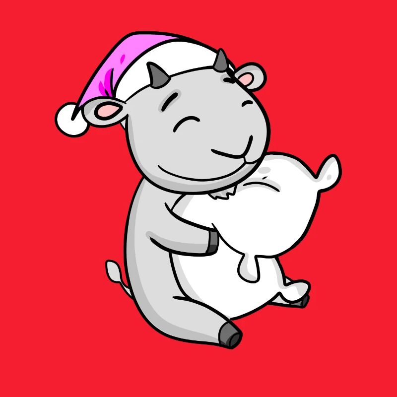 Goat with pillow and sleeping cap