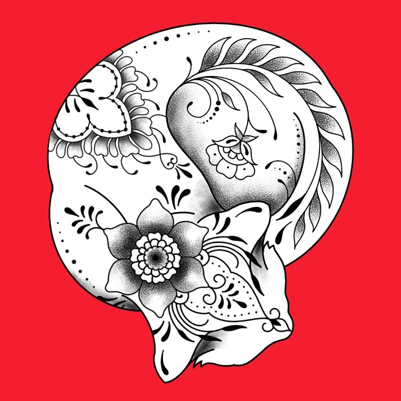 Florales dekoratives Mandala-Katzendesign