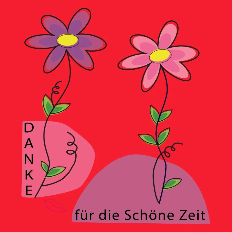 Blumenmotiv mit Dankesbotschaft