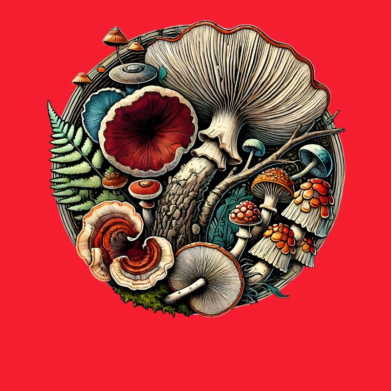 Conception complexe de champignons et d’éléments forestiers