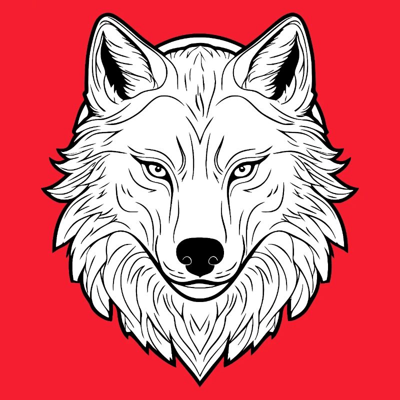 Gewaltiger Wolf Kopf Illustration