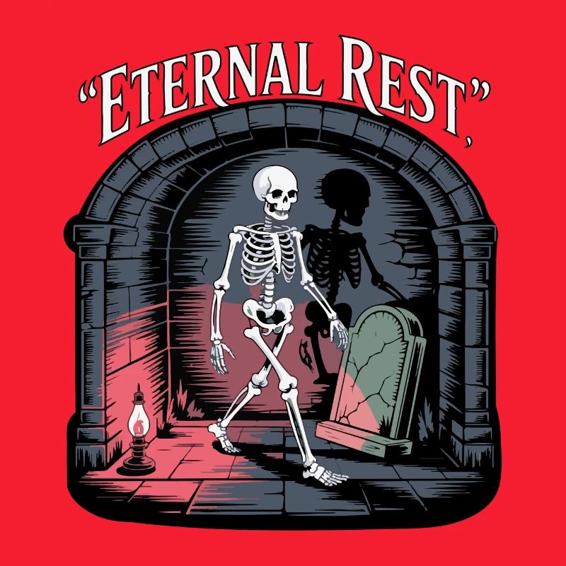 Illustration de squelette de repos éternel