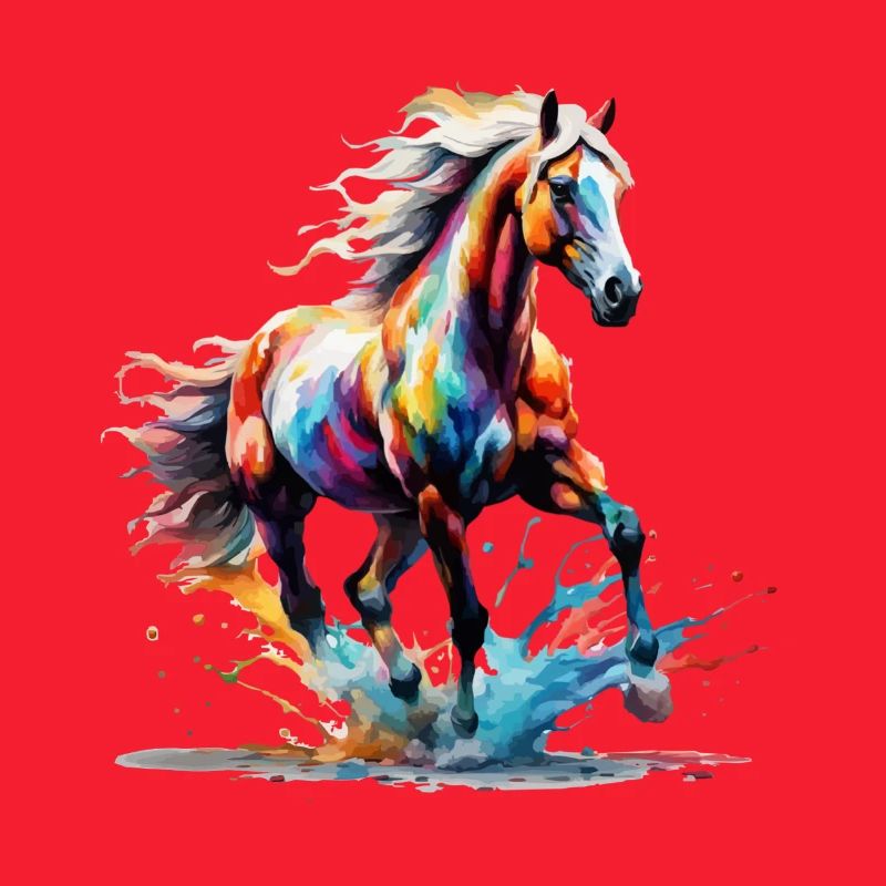 Buntes Haflinger Pferd Kunst Design
