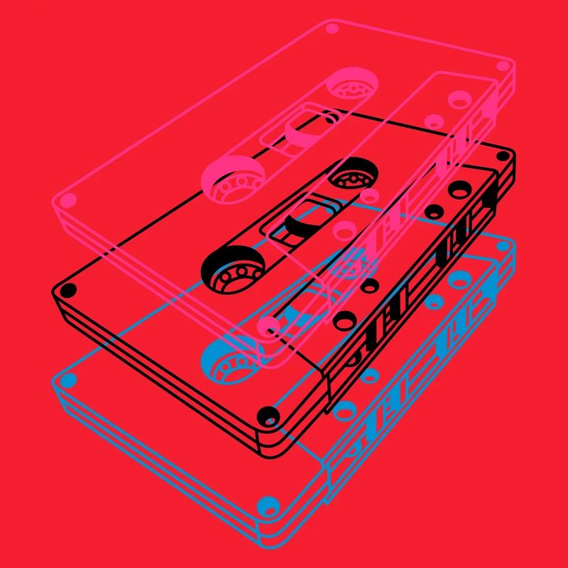 Cassette 3D – Mixtape rétro Perspective vintage