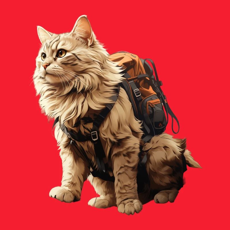 Abenteuer Katze mit Rucksack