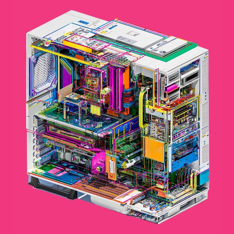 Buntes Innenleben eines Computers