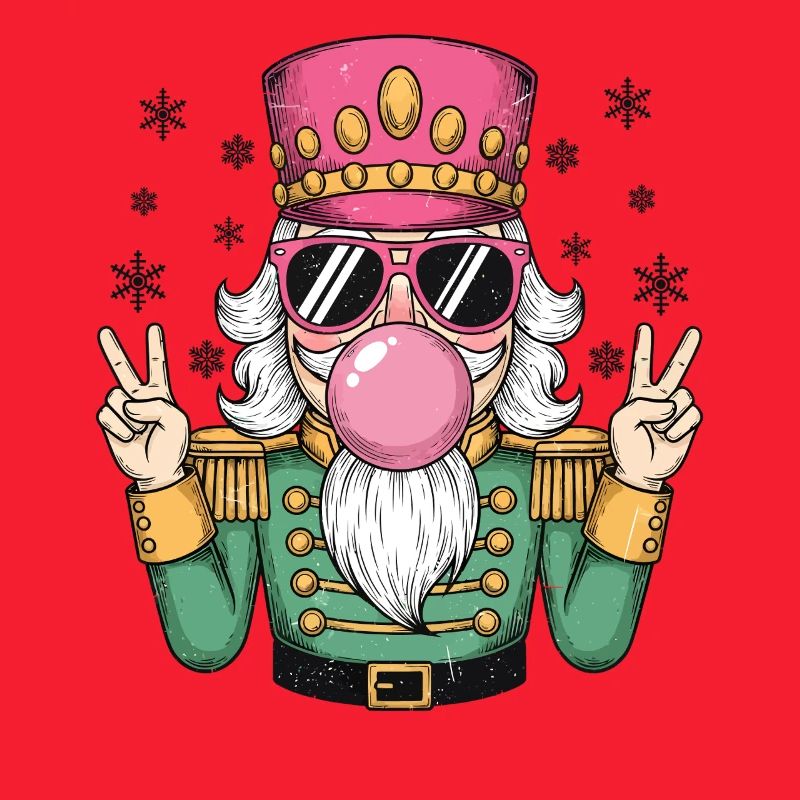 Nutcracker blows chewing gum