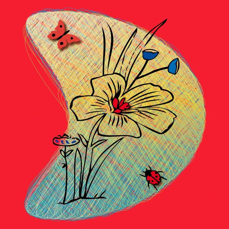 Blume mit Schmetterling