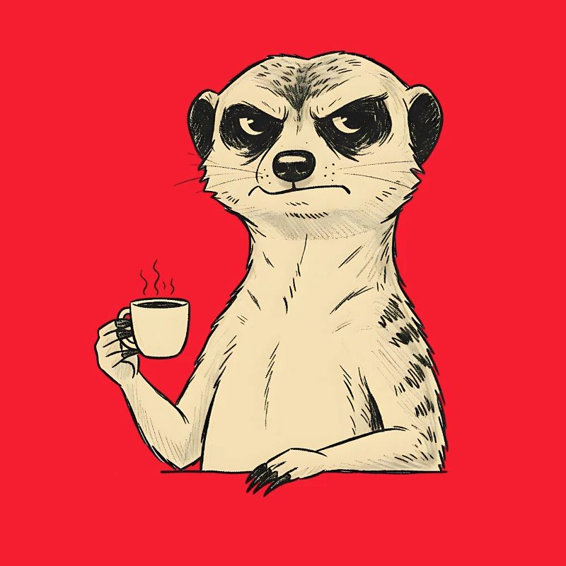 Grumpy Meerkat Coffee Lover – Funny