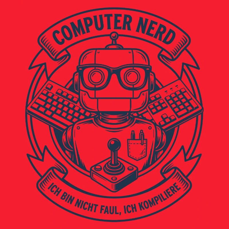 Computer Nerd Roboter Logo