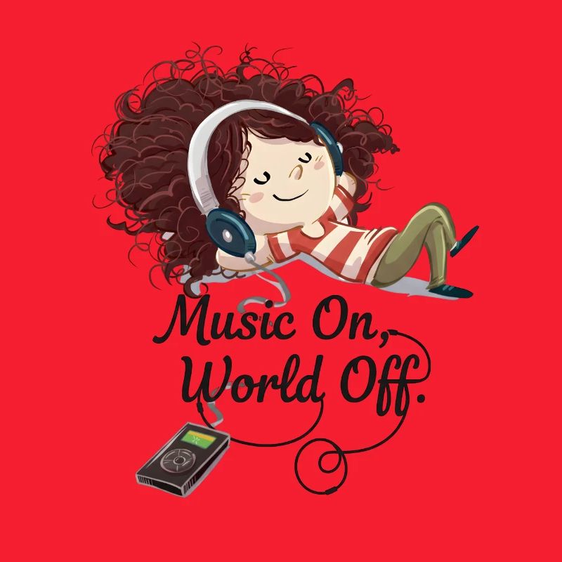 Music On World Off – Mädchen mit Kopfhörern