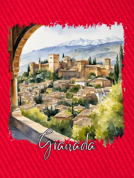 Granada Aquarell, Granada Spanien