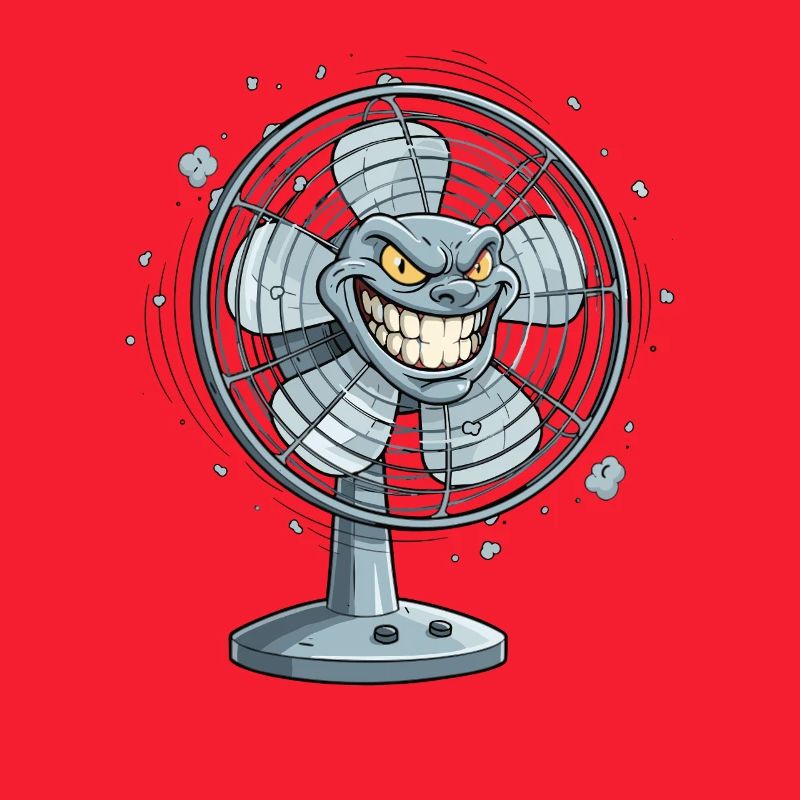 Grimmiger Ventilator Cartoon