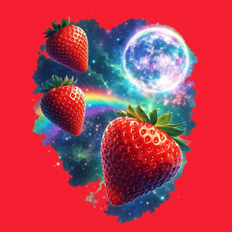 Kosmische Erdbeeren im Sternenlicht