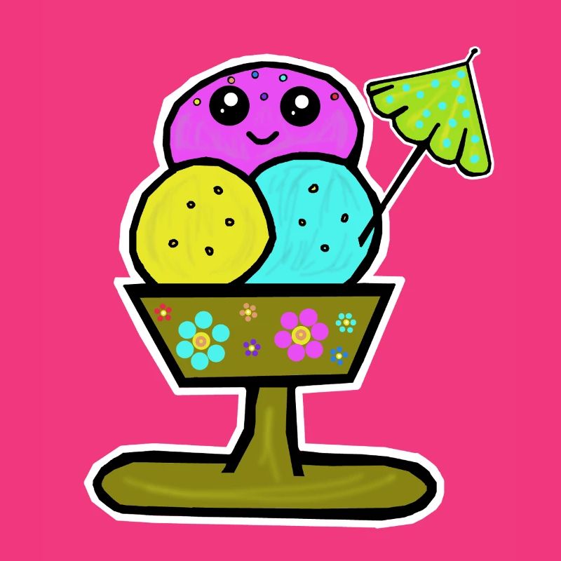 Bunter Eisbecher Eiscreme Eiskreme Eis