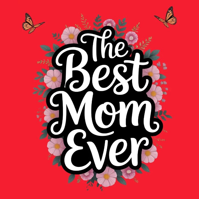Best Mom Ever Floral Script