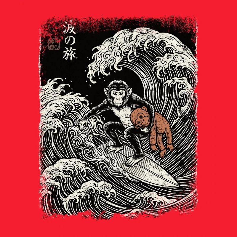 Ukiyo-e Baby Monkey Punch