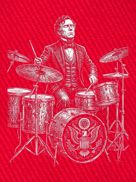 Franklin Pierce spielt Schlagzeug