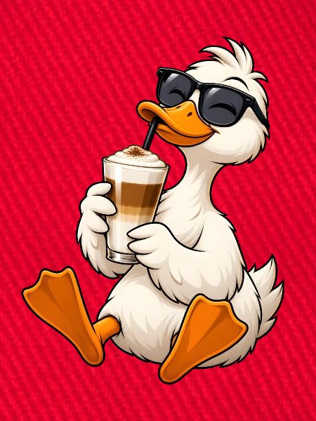 Ente mit Latte Macchiato