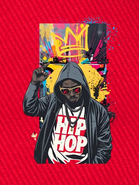 Urbaner Rapper mit bunten Graffitis