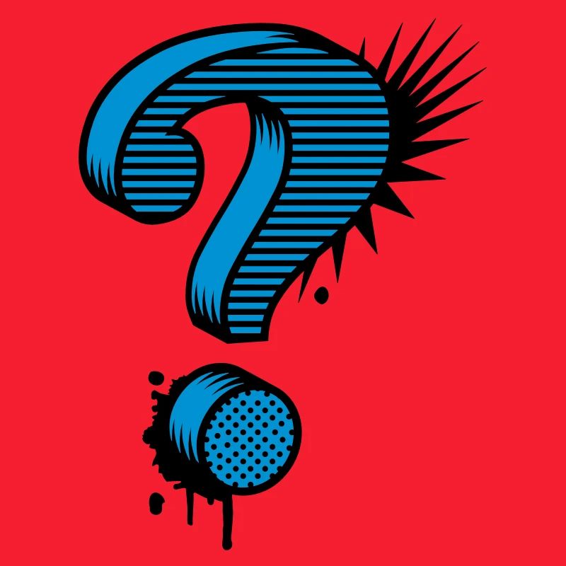 A question mark graffiti