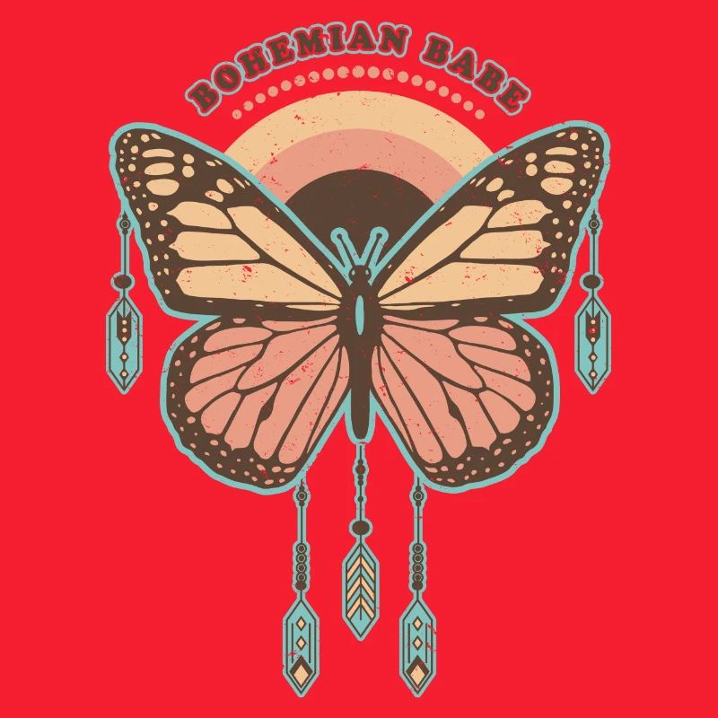 Bohemian Babe - Retro Boho Schmetterling