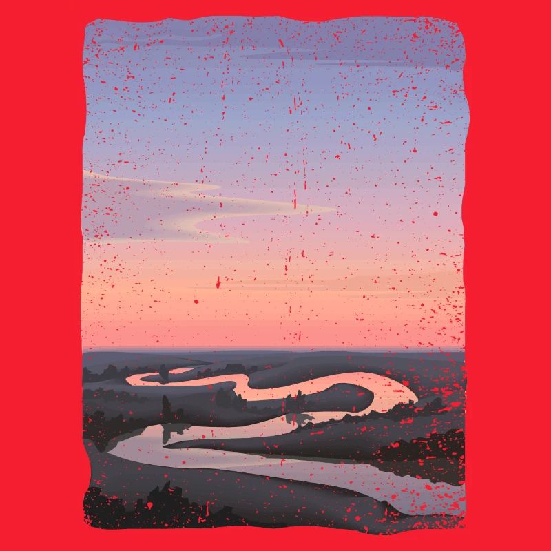 River reflected in the sunset
