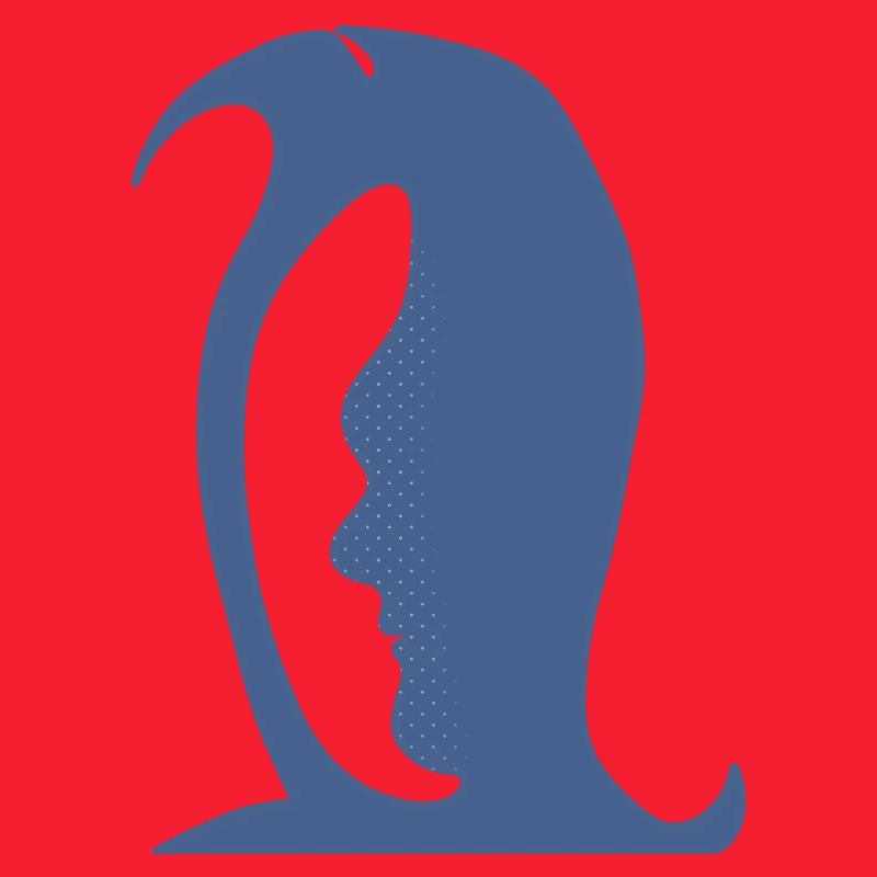 Ein Pinguin oder ein Gesicht in dieser lustigen optischen Täuschung