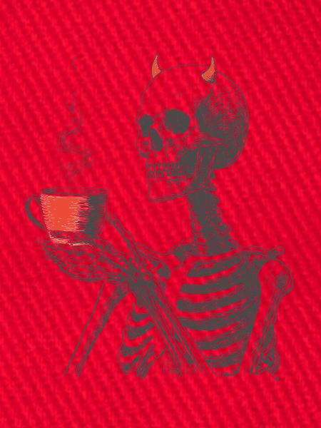 Teuflisches Kaffee-Skelett