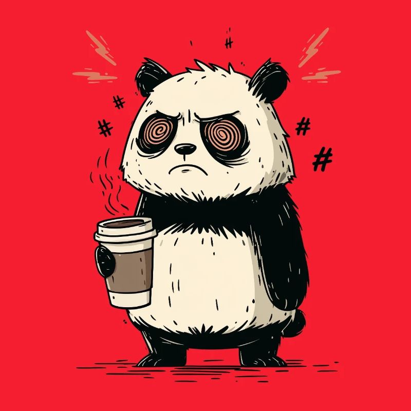 Kaffee-Stress Panda